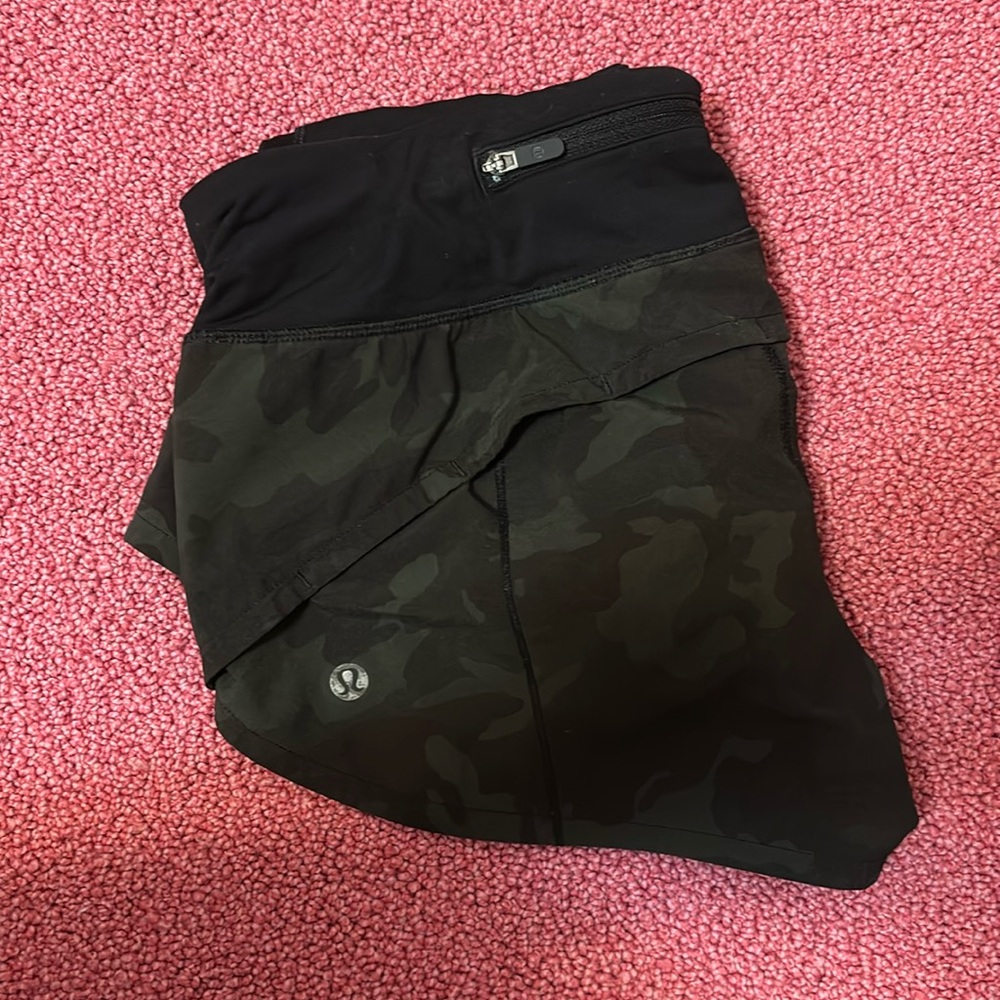 camo green and black speed up 2.5” shorts